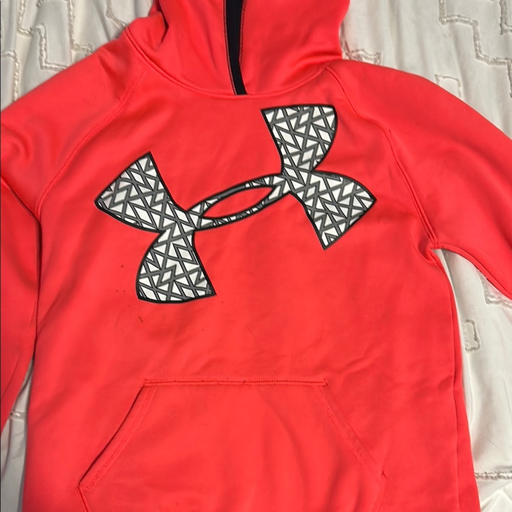 Under Armour Vibrant Red Hoodie with Geometric Logo